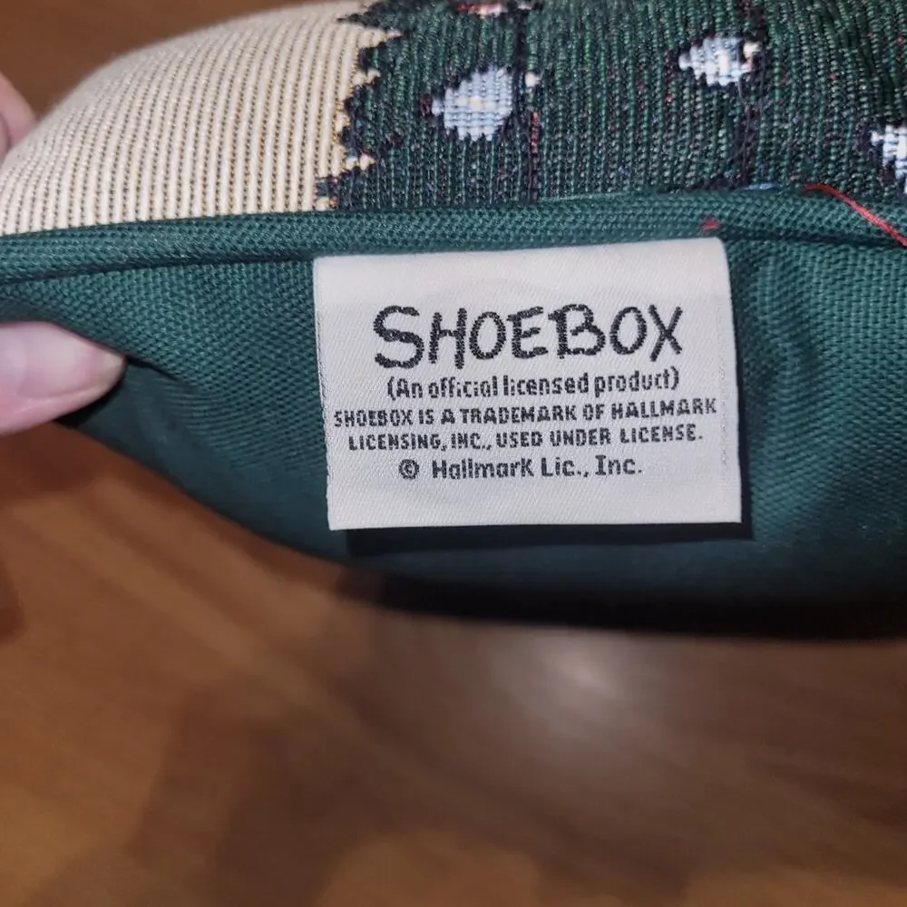Vintage 90s Hallmark Shoebox Christmas Tapestry Pillow Santa Define Good
